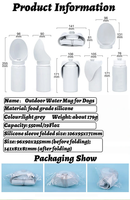 550ml Folding Pet Water Bottle - Portable Travel Mug for Dogs & Cats - World Bazaar Life