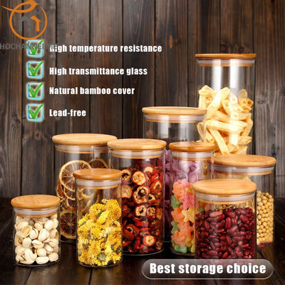 Glass Cereal Storage Jars – Sealed Kitchen Food Containers-World Bazaar Life