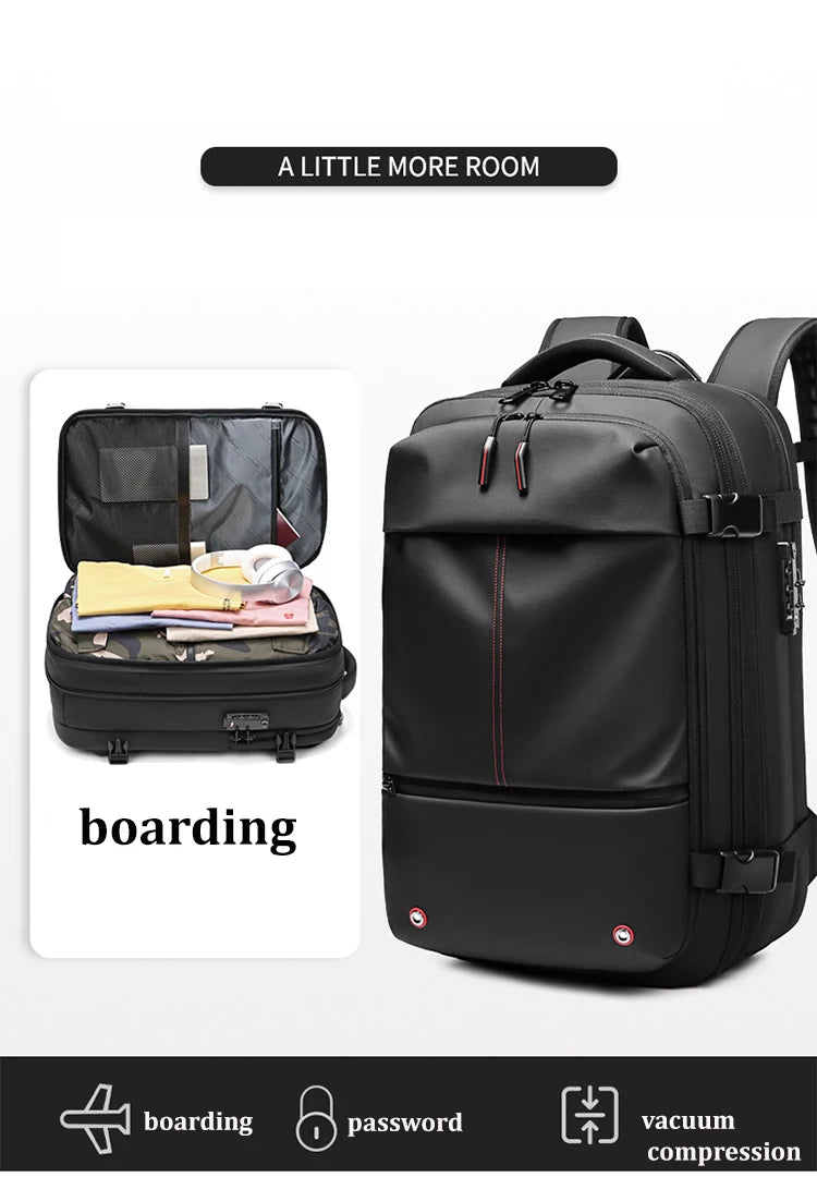 Travel Men 17 inch Laptop Backpack vacuum compression Backpack Business Large Capacity school Backpack expand outdoor backpack - World Bazaar Life