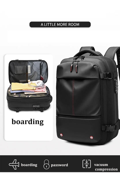 Travel Men 17 inch Laptop Backpack vacuum compression Backpack Business Large Capacity school Backpack expand outdoor backpack - World Bazaar Life