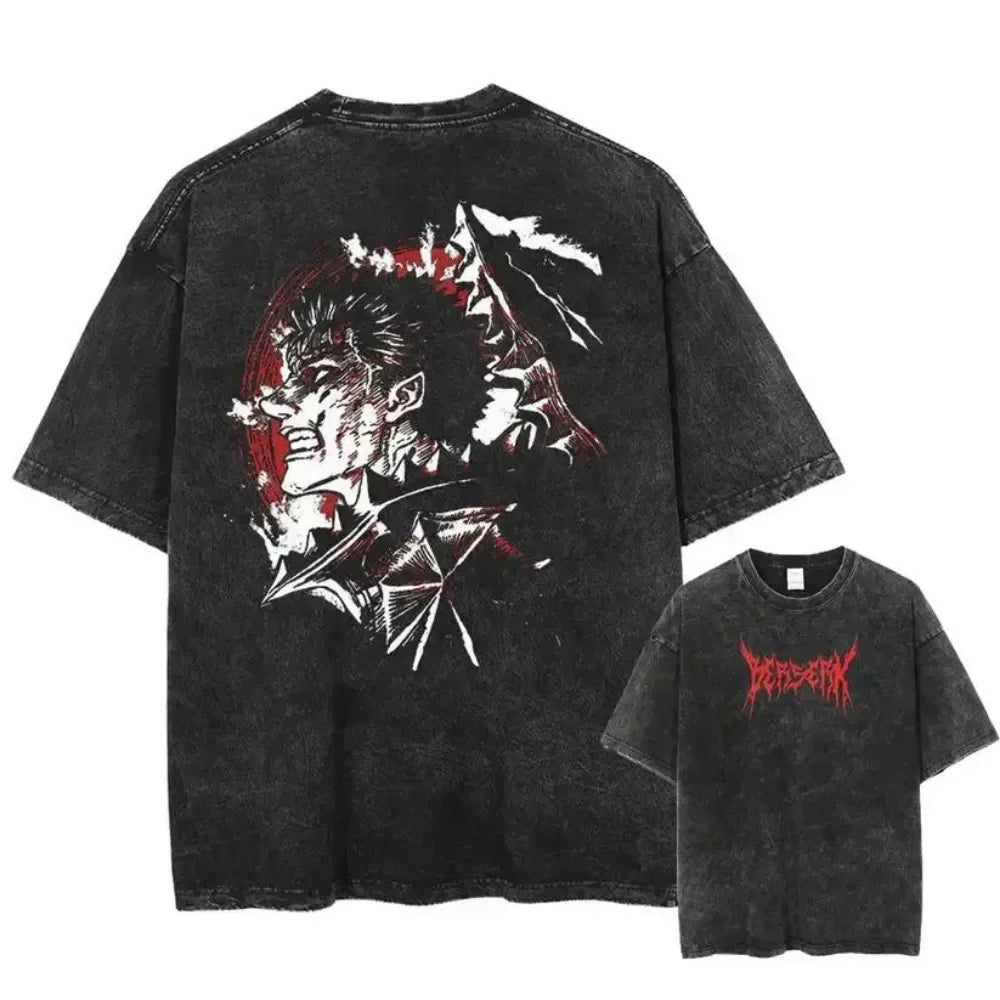 Anime Berserk T-shirts for Men New in Tops and T-shirts Cotton Men's Clothing Y2k Oversized GYM Graphic Sexmachine Vintage T-shi-World Bazaar Life