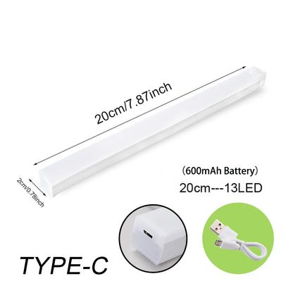 Motion Sensor Light Wireless LED Night Light Type C Rechargeable Light Cabinet Wardrobe Lamp Staircase Backlight For Kitchen LED-World Bazaar Life