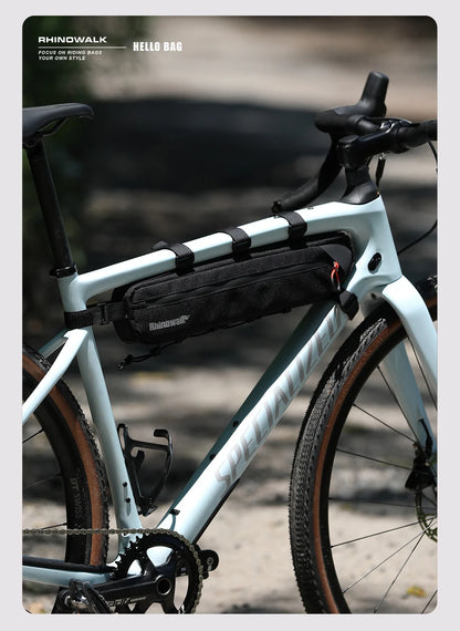 Rhinowalk Bike Frame Bag 2.1L-2.7L Splash-Proof Bicycle Under Tube Bag Triangle Bag Double Sided SBS Zipper Bottom binding syste