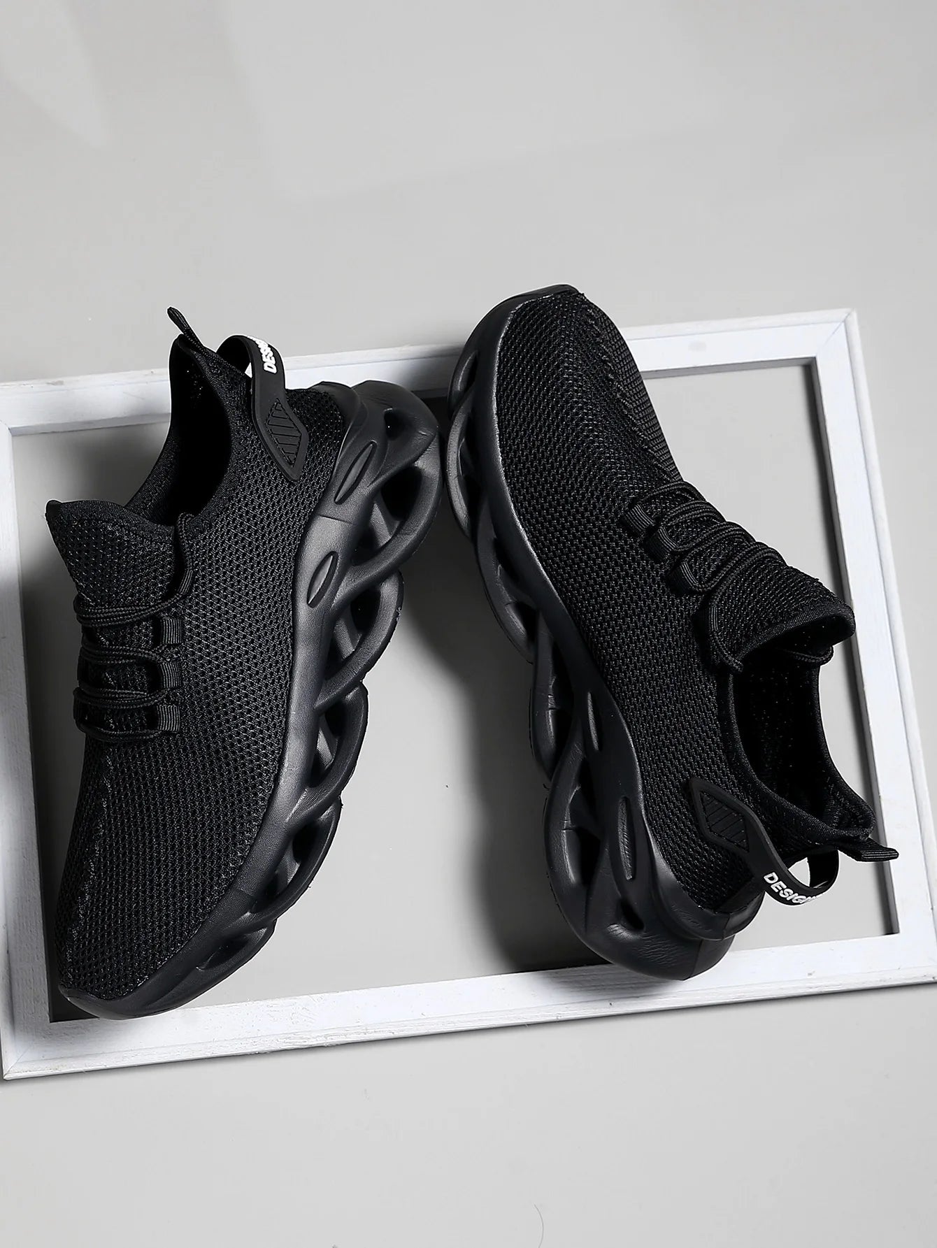 Men Sports Running Black Jogging Shoes Casual Sneakers Brown Outdoor Breathable Mesh Women Light Shock-absorption Black Tennis - World Bazaar Life