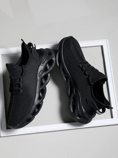 Men Sports Running Black Jogging Shoes Casual Sneakers Brown Outdoor Breathable Mesh Women Light Shock-absorption Black Tennis - World Bazaar Life