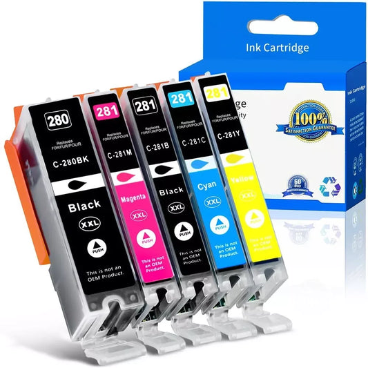 5PK PGI-280XXL CLI-281XXL Ink Cartridges for Canon TR8620A TR8622A TR8520 TS702A - World Bazaar Life