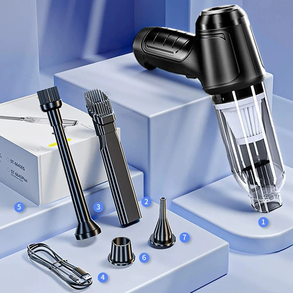 Car Vacuum Cleaner Strong Suction Cleaning Mini Machine Wireless Portable Handhled Blower Machine Air Duster for Home Appliances - World Bazaar Life