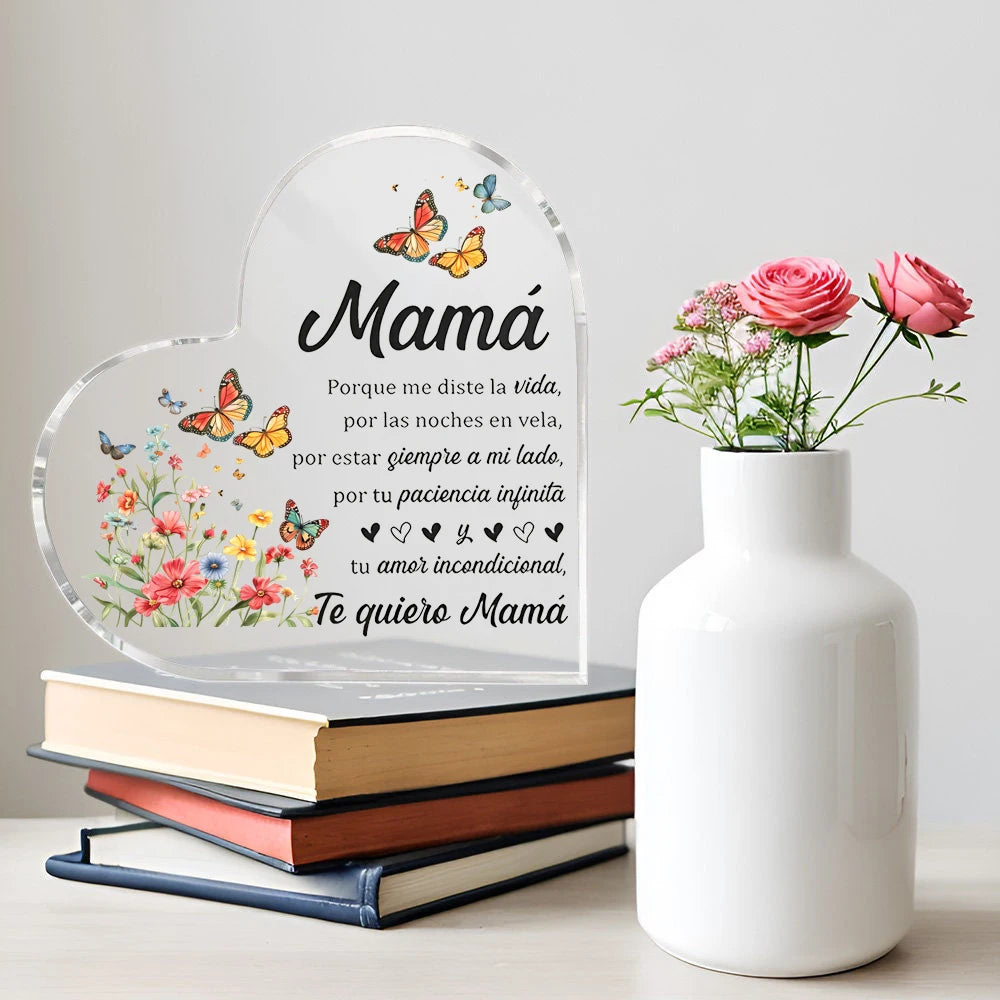 Heart Transparent Acrylic Ornaments Decorations Gift for My Mom Birthday Present From Family Souvenir for Mother's Day Gift-World Bazaar Life