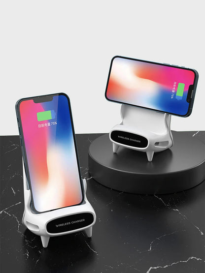 15W Wireless Review Phone Stand Support Mount Desktop Charger Stand Induction Fast Charge for iPhone Phone Holder