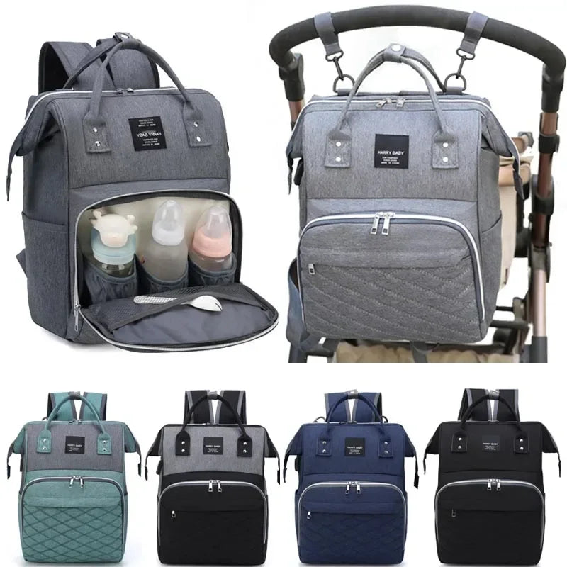 Mommy Diaper Bags Baby Stroller Hanging Bag Mother Large Capacity Nappy Backpacks with Changing Mat Convenient Baby Nursing Bags-World Bazaar Life