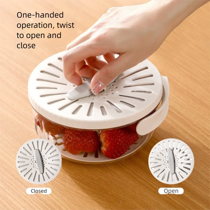 2-in-1 Folding Rice & Fruit Washing Bowl with Lid