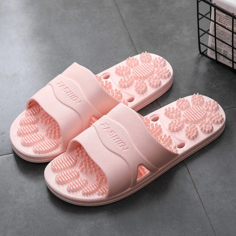 New Women Foot Massage Slippers Men Slipper Indoor Bathroom Non-slip Soft Slides Couples House Relief Feet Health Care Shoes