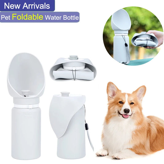 550ml Folding Pet Water Bottle - Portable Travel Mug for Dogs & Cats - World Bazaar Life