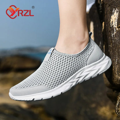 YRZL Men's Breathable Mesh Sneakers - Lightweight & Non-Slip