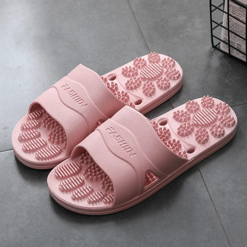 New Women Foot Massage Slippers Men Slipper Indoor Bathroom Non-slip Soft Slides Couples House Relief Feet Health Care Shoes