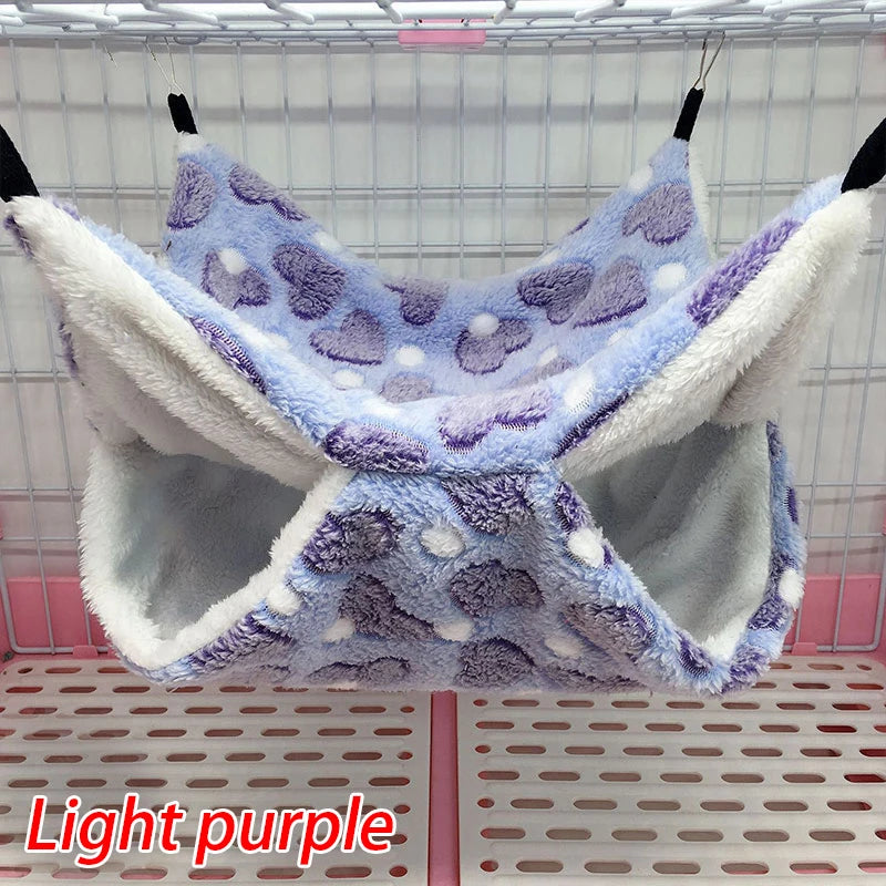 Hammock For Rat Guinea Pig Hamster Cage Double Thick Plush Warm Hanging Tree Bed Small Animal House Nest Sleeping Bag Pet Supply-World Bazaar Life