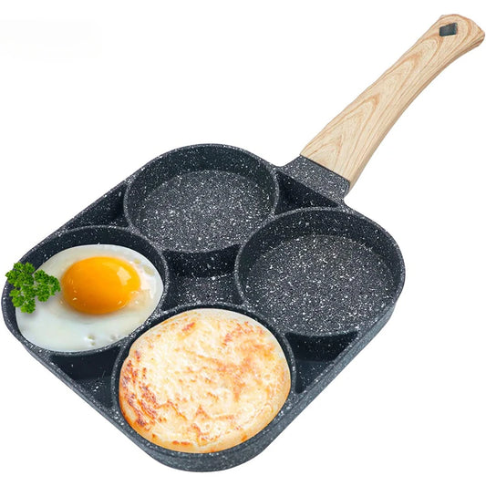 2/4-Hole Frying Pot Pan Thickened Omelet Pan Non-stick Egg Pancake Steak Pan Cooking Egg Ham Pans Breakfast Maker Cookware Pan-World Bazaar Life