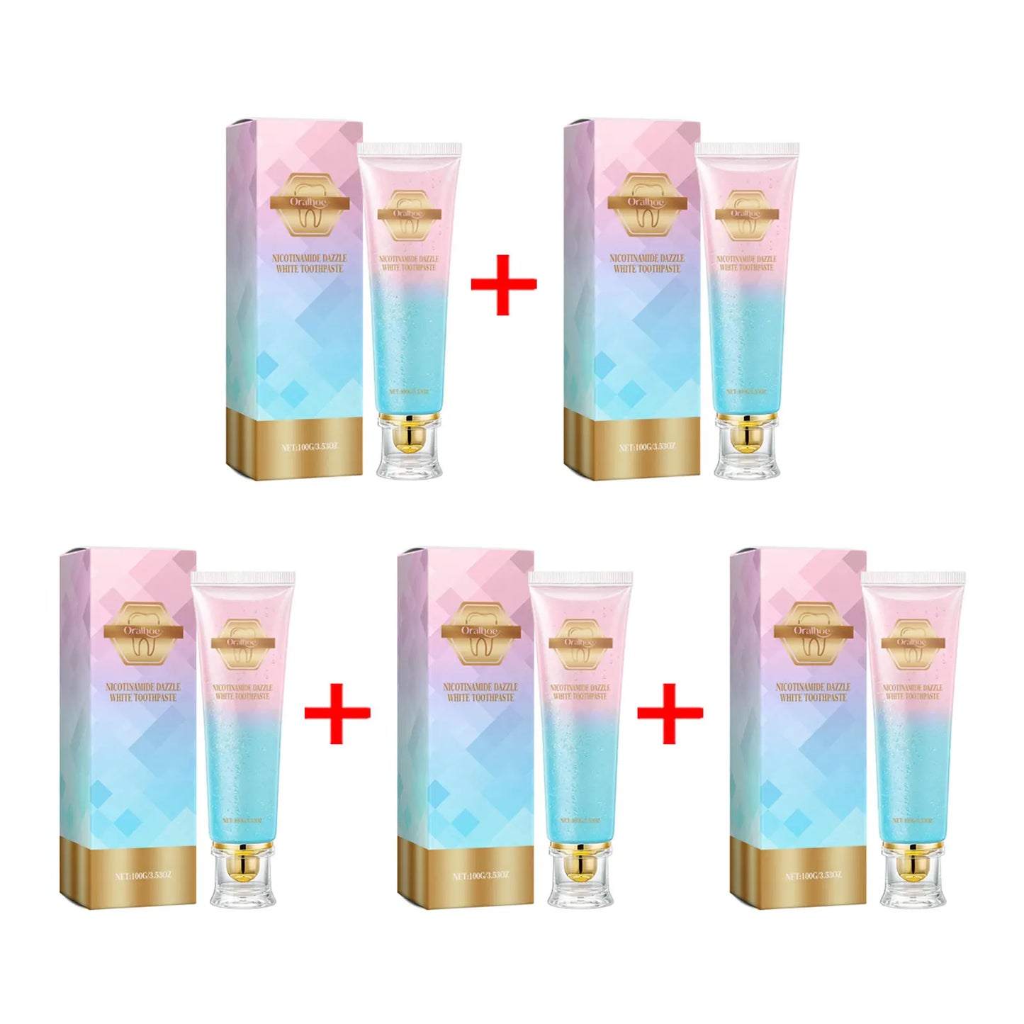 Niacinamide Whitening Toothpaste Reduce Plaque Fresh Bad Breath Stains Removing Hygiene Clean Dazzling Brighten Oral Teeth Care