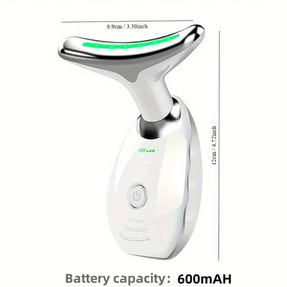 7LED Color Vibrating Neck Device Beauty Gift, neck and face skin massager, 1 piece set portable usb charging, electric Facial ma - World Bazaar Life