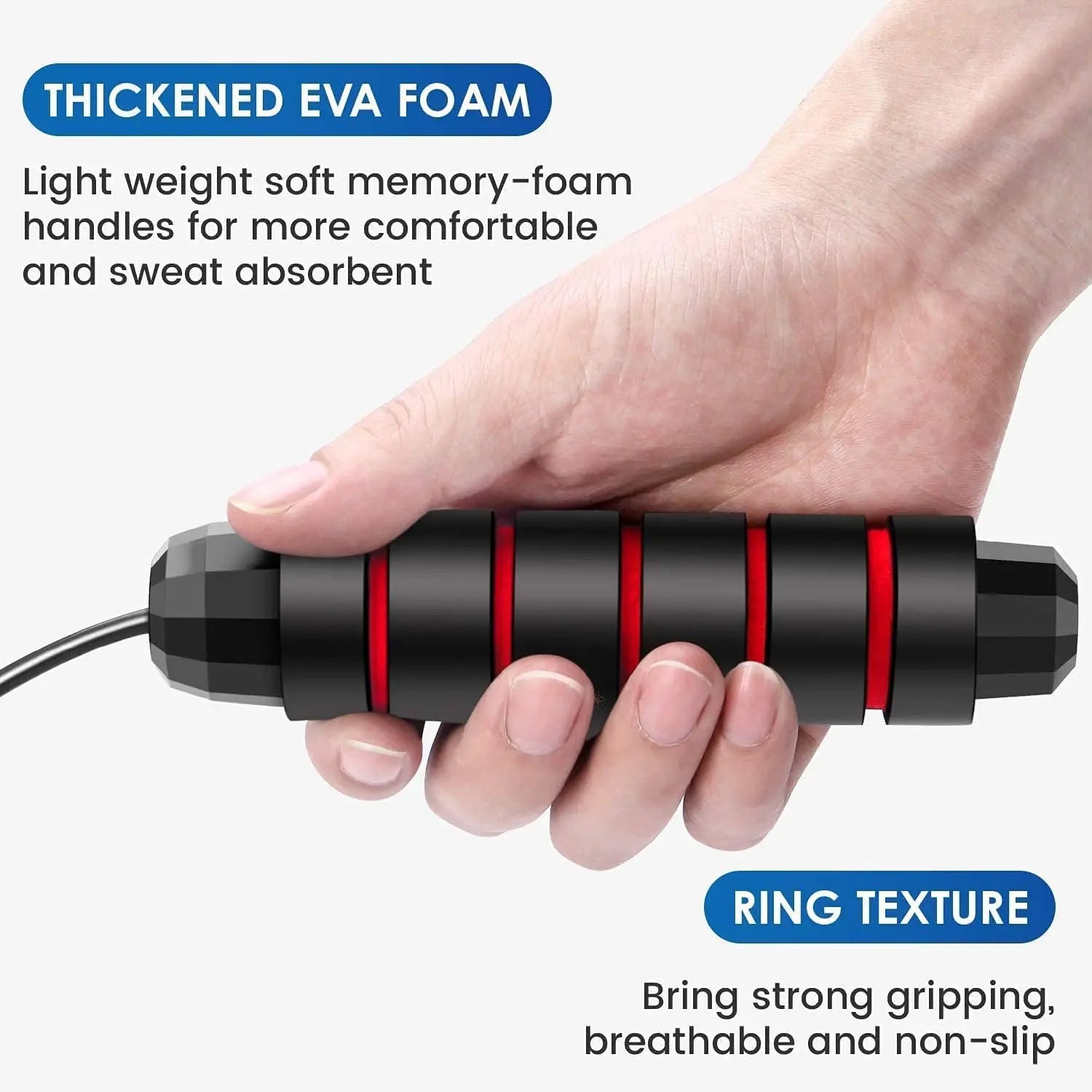 Tangle-Free Speed Jump Rope with Bearings & Foam Handles - World Bazaar Life