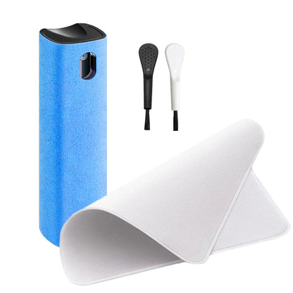 4in1 Microfiber Screen Cleaner Spray Bottle for Mobile Phone Ipad Computer Microfiber Polish Cloth Wipe Cleaning Glasses Wipes