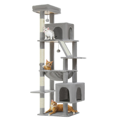 180cm Large Cat Tree Tower with Scratching Post, Hammock & Perch - World Bazaar Life