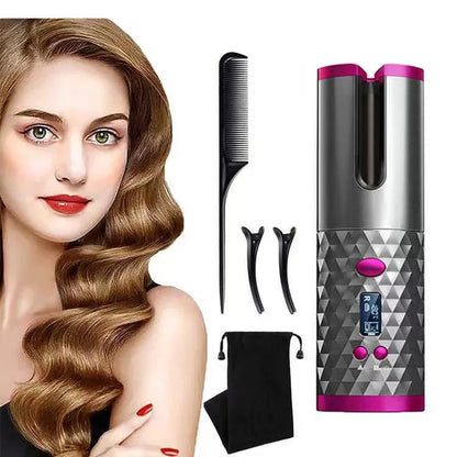 Portable Smart Hair Curler – Wireless Auto Styler for Travel