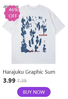 Men Tshirt Streetwear Japanese Harajuku Cartoon Angel Wings Graphic T-Shirt Summer 2024 HipHop T Shirt Anime Tops Tee Cotton Y2K