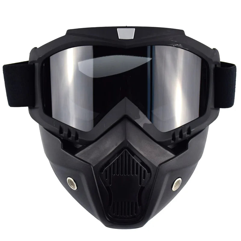 Motorcycle Face Mask Skull Open Face Helmet Mask Anti-UV Dust Helmets Goggles Vintage Mask Men Balaclava Winter Ski Face Shield