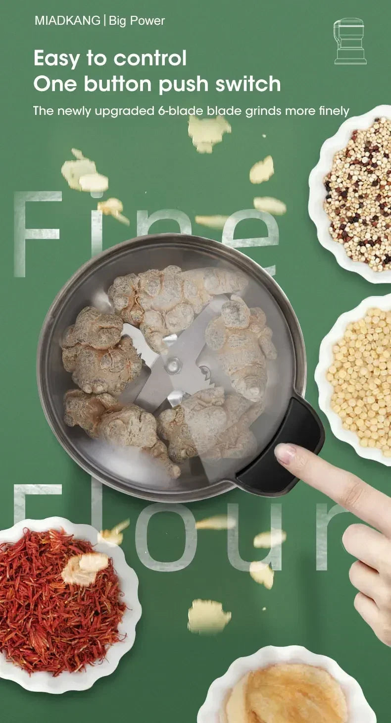 400W Electric Grinder Coffee Kitchen Beans Cereal Nuts Spices Grains Multifunctional Grinder Machine for Home Coffee Grinders-World Bazaar Life