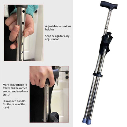 Foldable Cane Seat – Portable Stool & Walking Stick, Non-Slip Handle