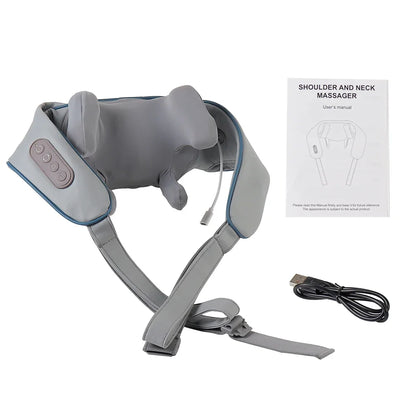 Wireless Neck And Back Massager Neck And Shoulder Kneading Massage Shawl Neck Cervical Relaxing Trapezius Massager