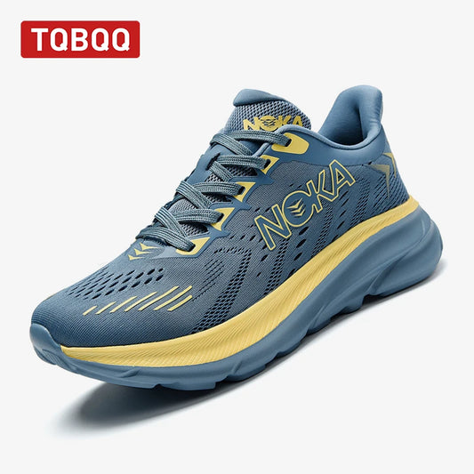 Men's Carbon Plate Air Cushion Running Shoes Breathable Lightweight Marathon Women's Athletic Nonskid Elastic Sports Sneakers