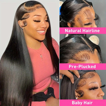 HD Transparent 13x4 13x6 Straight Lace Front Wig Brazilian Pre Plucked Lace Frontal 100% Human Hair Wigs For Women 4x4 5x5 Wig