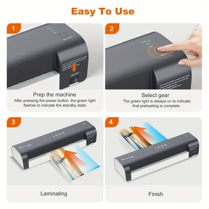 BONSAII 4-in-1 13" Laminator with Never Jam Tech and NTC Temperature Control, Included 40 Laminting Sheets, Triple Heat Settings - World Bazaar Life
