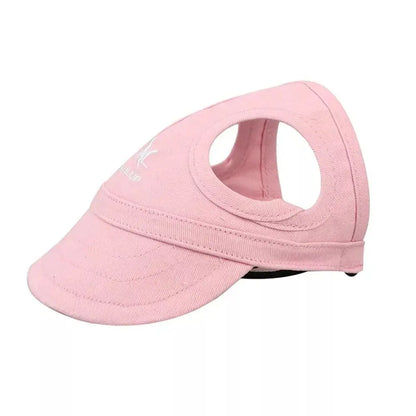 Pet Baseball Hat Outdoor Cat Dog Adjustable Visor Hat Summer Pet Travel Sports Sun Cap With Ear Holes-World Bazaar Life