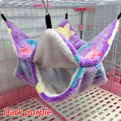 Hammock For Rat Guinea Pig Hamster Cage Double Thick Plush Warm Hanging Tree Bed Small Animal House Nest Sleeping Bag Pet Supply-World Bazaar Life