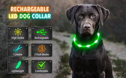 LED Glow USB Dog Collar – Adjustable & Rechargeable Safety Light for Pets