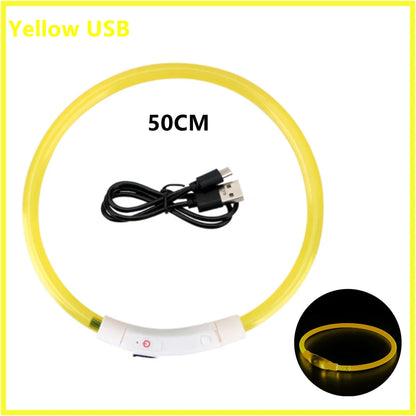 LED Glow USB Dog Collar – Adjustable & Rechargeable Safety Light for Pets