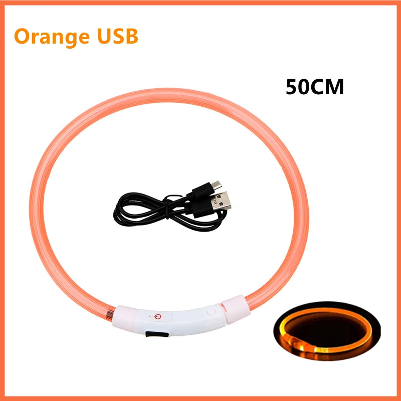 LED Glow USB Dog Collar – Adjustable & Rechargeable Safety Light for Pets