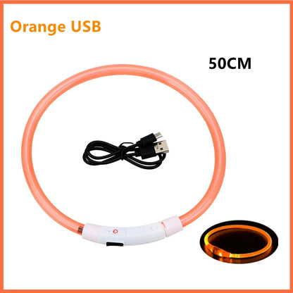 LED Glow USB Dog Collar – Adjustable & Rechargeable Safety Light for Pets