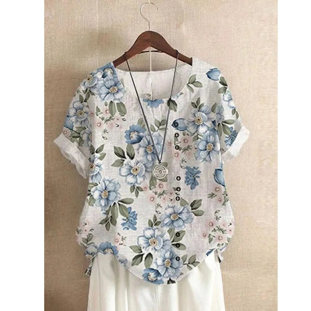 Summer Short Sleeve T-shirts Woman Camisetas Fashion Tops Tee Print Loose Tshirt Ladies Casual Blusas T Shirt Women Clothes-World Bazaar Life