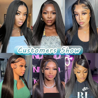 HD Transparent 13x4 13x6 Straight Lace Front Wig Brazilian Pre Plucked Lace Frontal 100% Human Hair Wigs For Women 4x4 5x5 Wig
