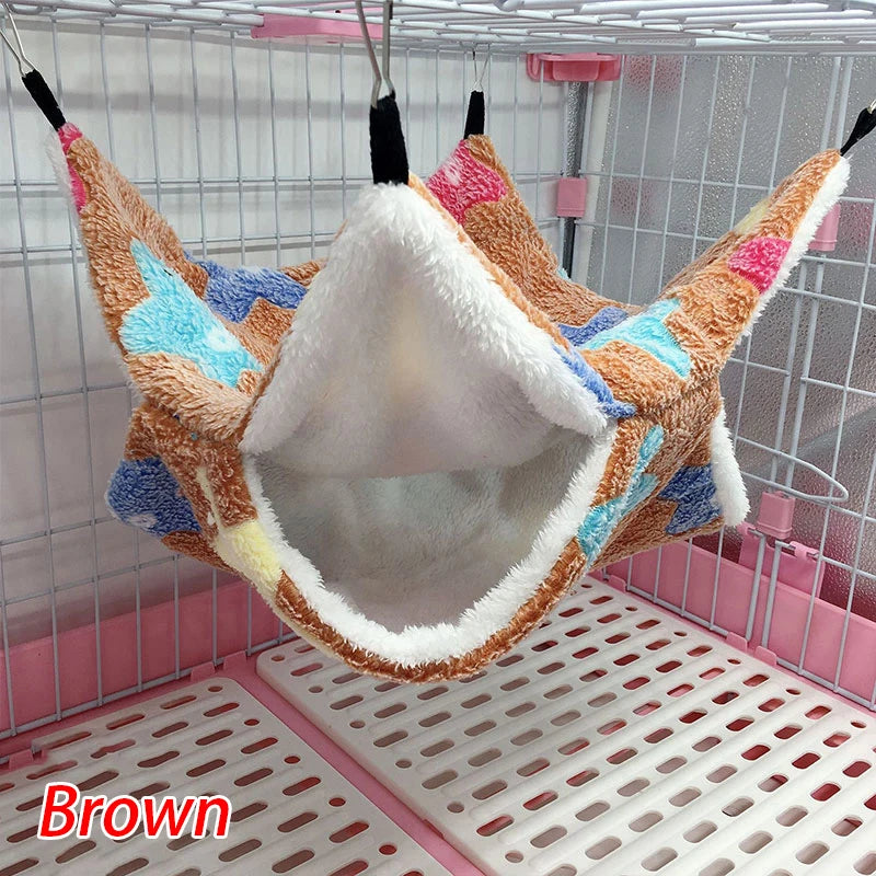 Hammock For Rat Guinea Pig Hamster Cage Double Thick Plush Warm Hanging Tree Bed Small Animal House Nest Sleeping Bag Pet Supply-World Bazaar Life