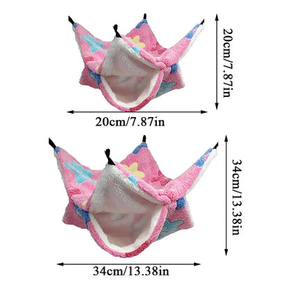 Hammock For Rat Guinea Pig Hamster Cage Double Thick Plush Warm Hanging Tree Bed Small Animal House Nest Sleeping Bag Pet Supply-World Bazaar Life