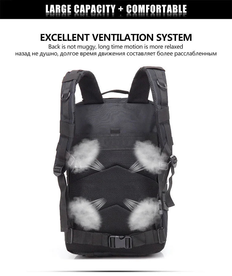 QT&QY 50L Man Tactical Backpacks Survival Traveling Bags Hking Outdoor 3P Assault Pack EDC Molle Pack For Trekking Hunting Bag - World Bazaar Life