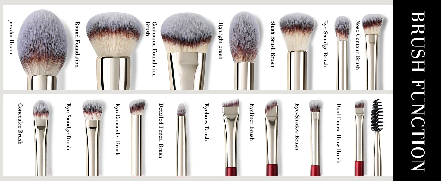 BEILI 9/15/30Pcs Pro Makeup Brushes Suitable for Foundation Powder Concealer Eyeshadow Eyebrow Eyelashes Eyeliner Brush Set-World Bazaar Life