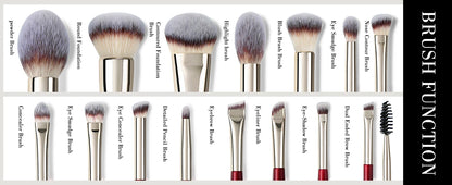 BEILI 9/15/30Pcs Pro Makeup Brushes Suitable for Foundation Powder Concealer Eyeshadow Eyebrow Eyelashes Eyeliner Brush Set-World Bazaar Life