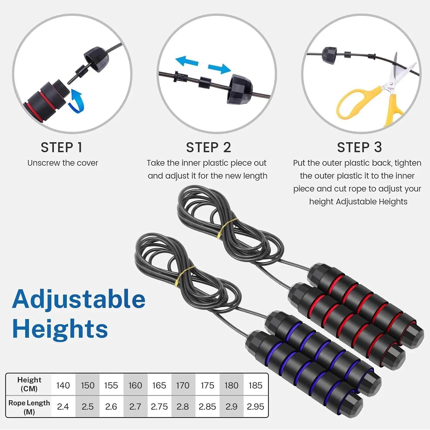 Tangle-Free Speed Jump Rope with Bearings & Foam Handles - World Bazaar Life