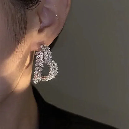 Luxury Zircon Heart Earrings for Women – Wedding & Party Jewelry - World Bazaar Life